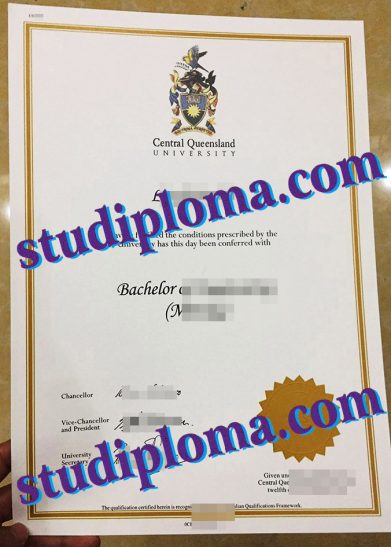 fake Central Queensland University diploma