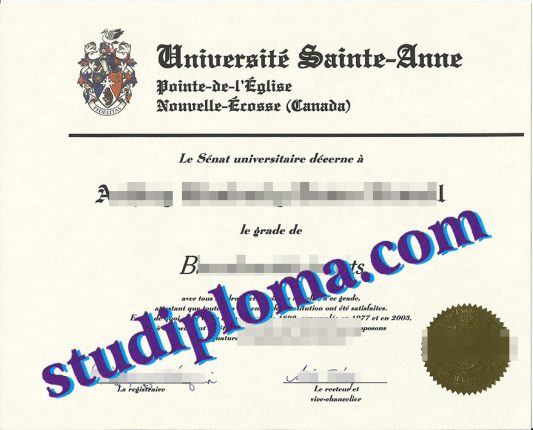 Université Sainte-Anne diploma