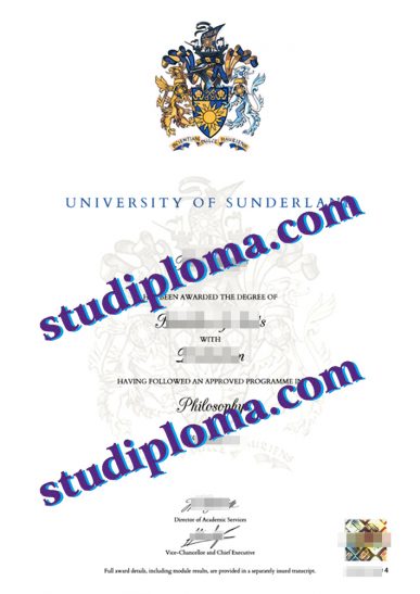 fake University of Sunderland diploma