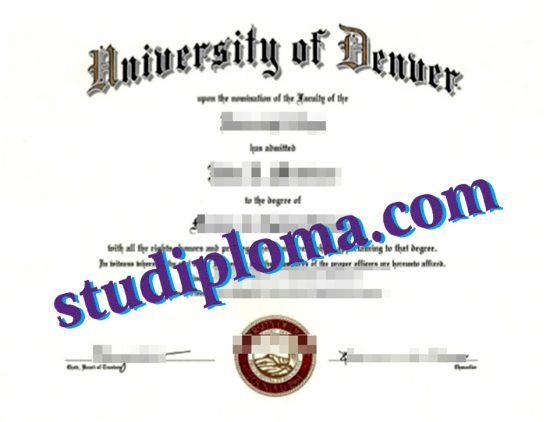 University of Denver degree certificate