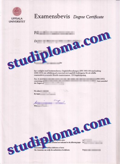 fake Uppsala University diploma
