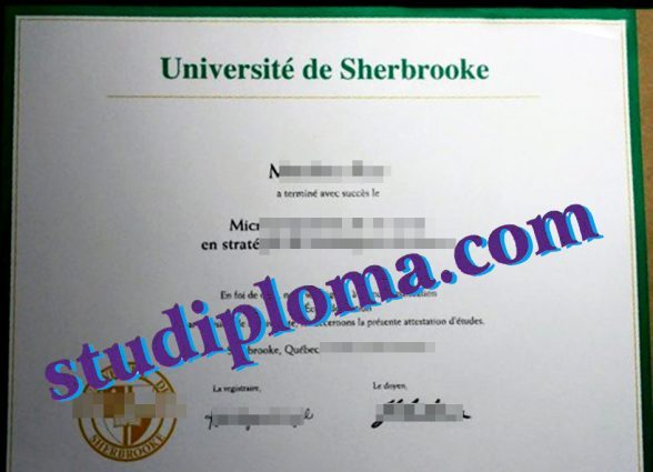 Université de Sherbrooke degree certificate