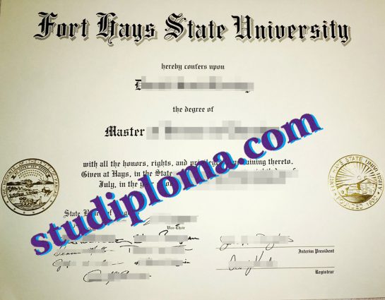 buy Fort Hays State University degree certificate