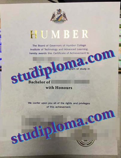 Humber College degree certificate