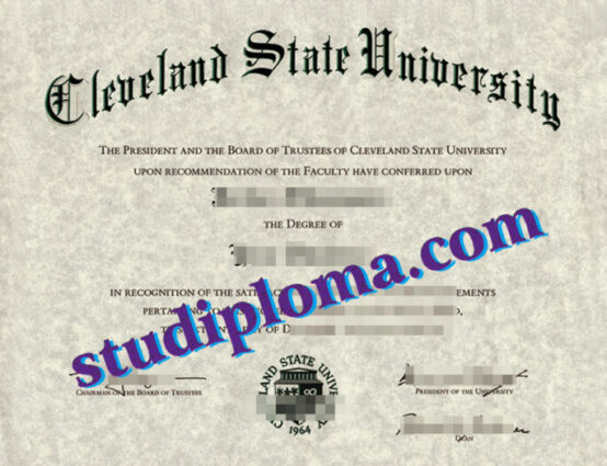 buy Cleveland State University degree certificate