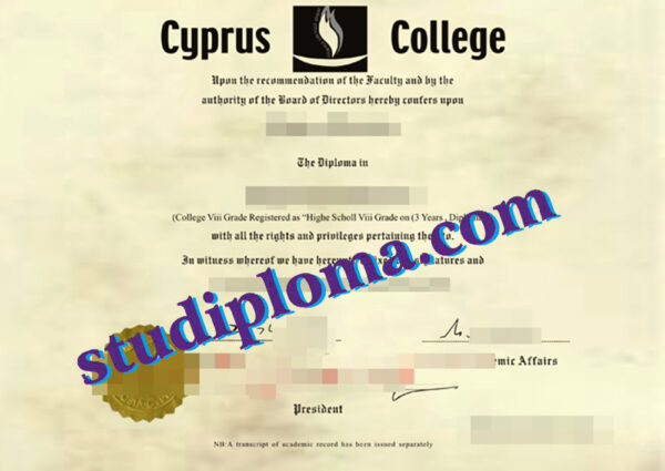 buy Cyprus College diploma
