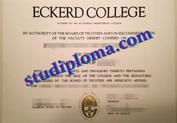 fake Eckerd College diploma